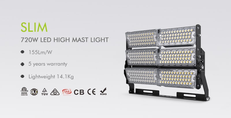 720W Slim LED High Mast Light