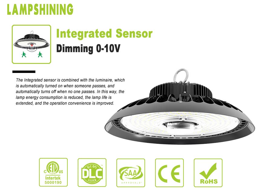 150W Dimmable UFO LED High Bay Lighting Usmart Commercial Lights manufacturers