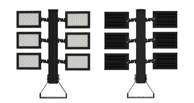 Front and back display of dragonfly series 1800w led high mast light