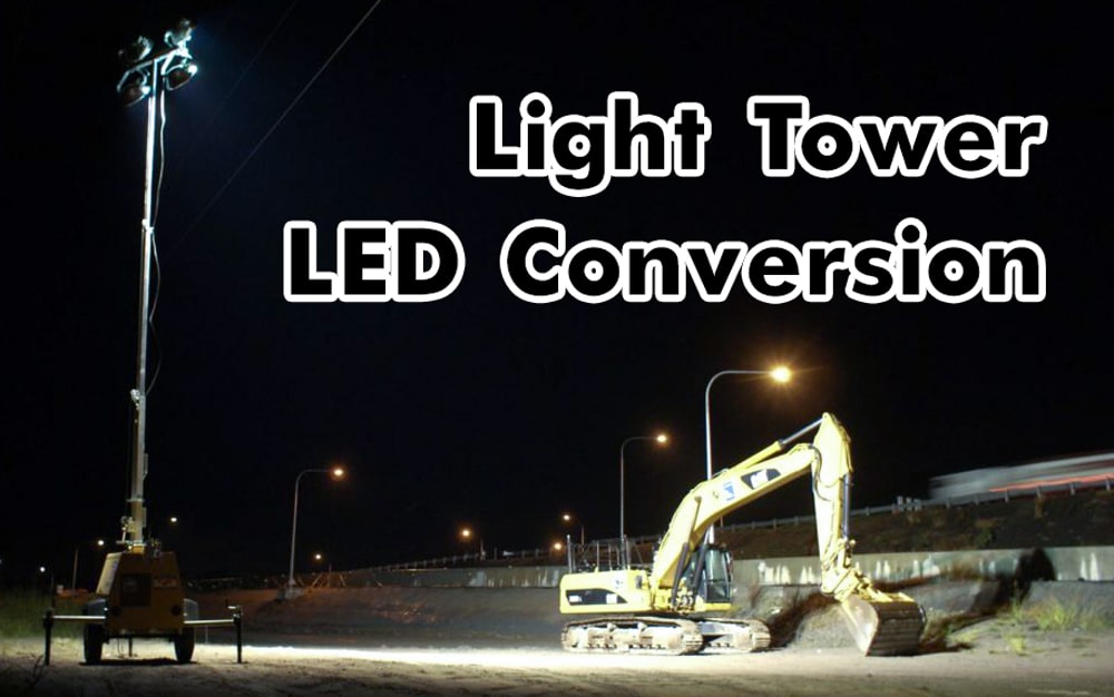 Portable Light Tower 2 X 1000 Watt Metal Halide Lights Extends to 14 feet Covers 98 000 SF