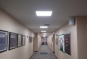 Elementary school hallway
