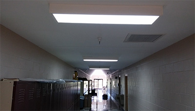 Elementary school hallway lighting