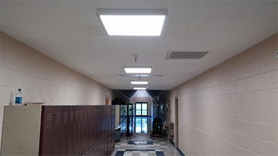 Elementary school hallway lighting