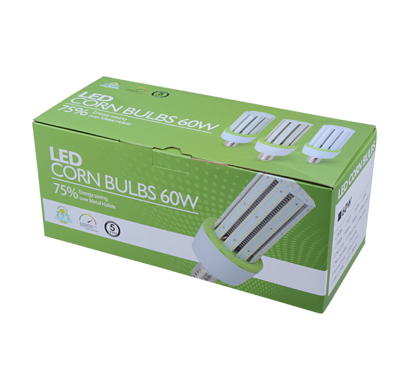 60W LED Corn Bulbs AC 347V 480V 7,700Lm 130Lm/W Equal 225W HID