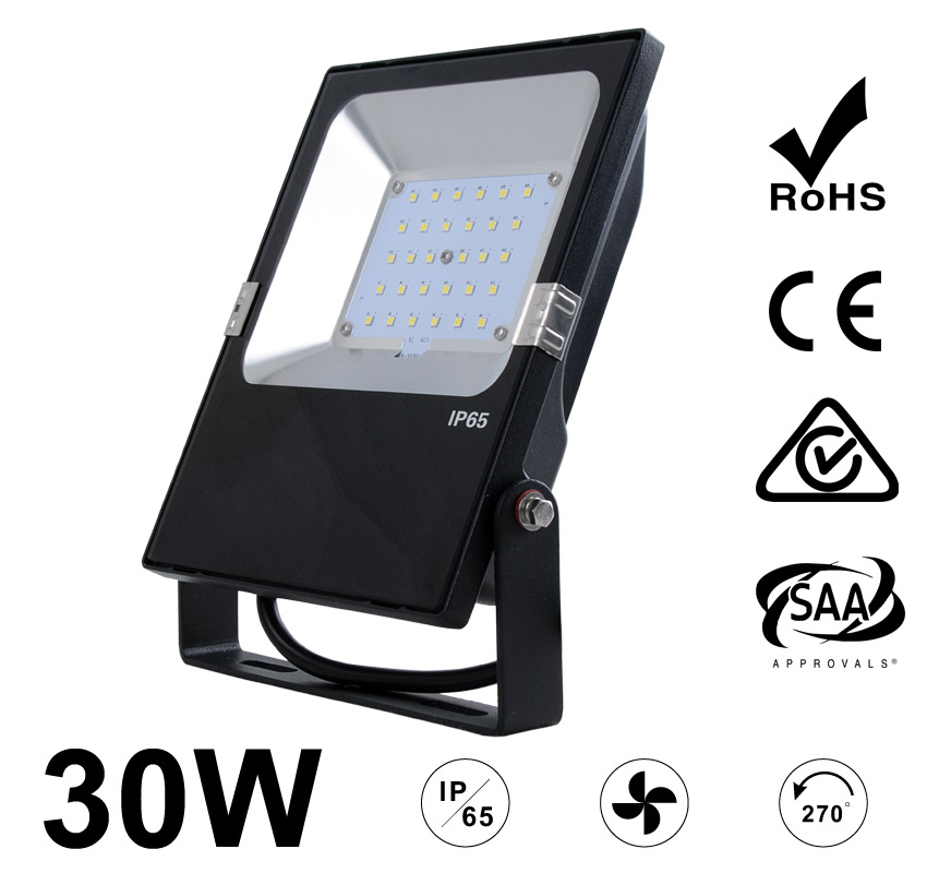 30W LED Flood Light Fixtures 3900Lm Waterproof CE RoHS SAA Ctick