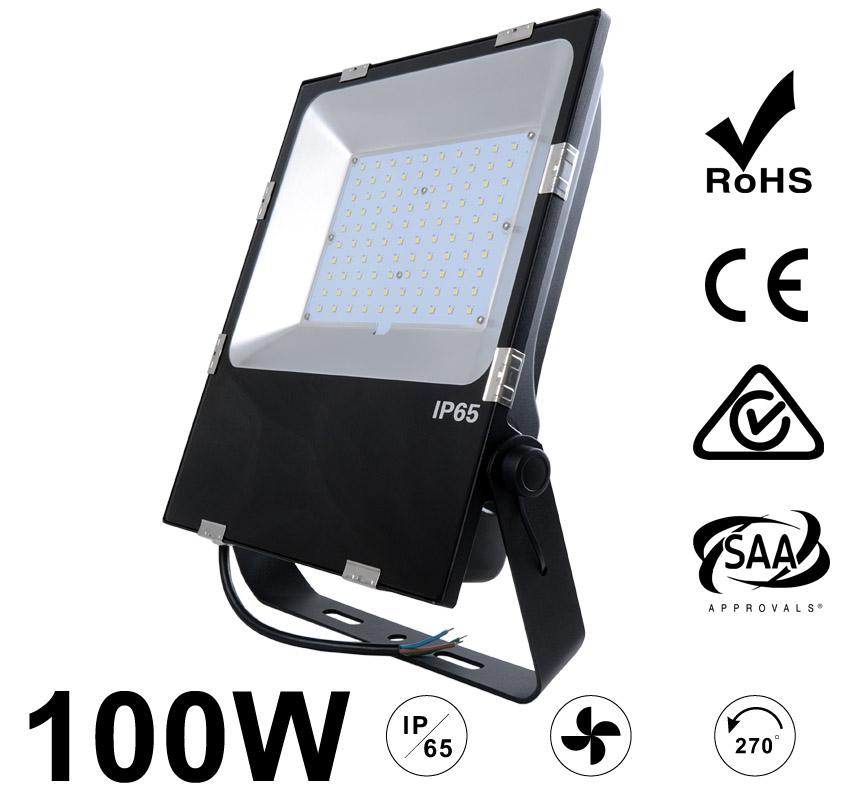 100W LED Flood Light Fixtures 12000Lm Waterproof SAA Ctick CE RoHS