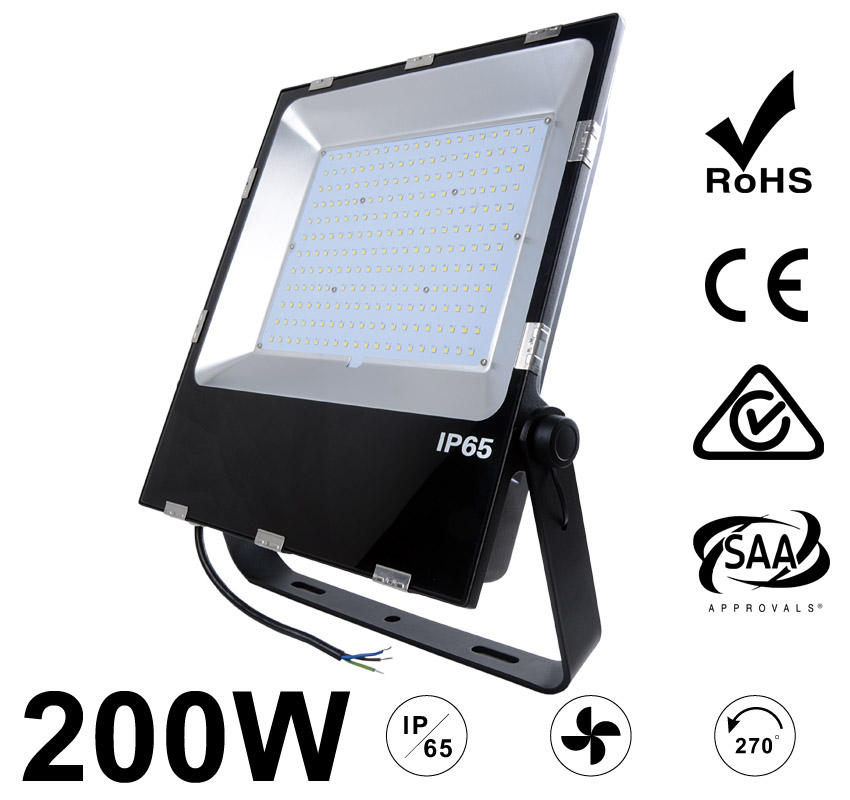 200W LED Flood Light Fixtures 24000Lm Waterproof SAA Ctick CE RoHS