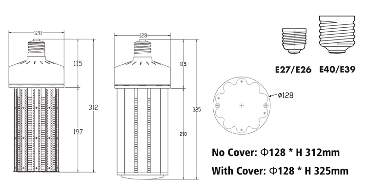 ce rohs 120W led corn light bulbs dimensions.jpg