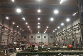 150W LED Flat High Bay Light 30pcs installed in Finland Workshop