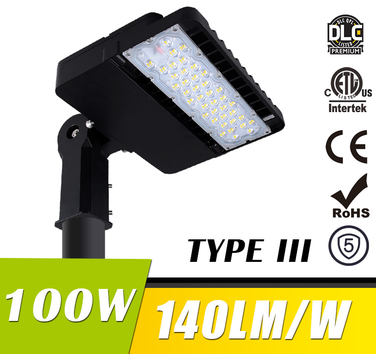 100W LED Shoebox Area Light Fixtures 170Lm/W 17000Lm