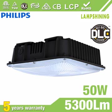 50W LED Canopy Light Gas Station Lighting,105LM/W,5300LM,IP65 Waterproof