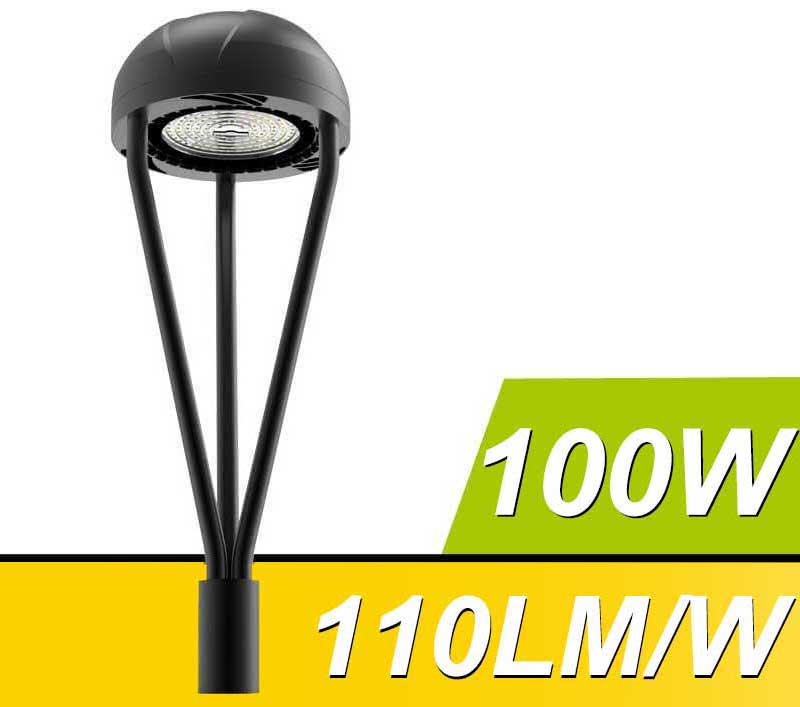 100W LED Post Top Light Fixture 11,000Lm outdoor Park Pathway Pole Garden Lights Photocell