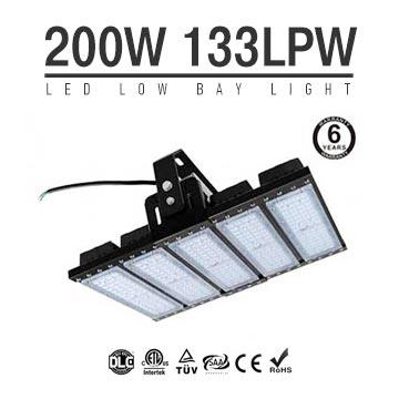 200W LED Flat High Bay Light 26500 Lumen Equivalent 500W HID/Metal Halide Light