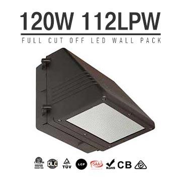 120W Full Cut-off LED Wall Pack Lights,,13,500 Lumens,IP65 waterproof