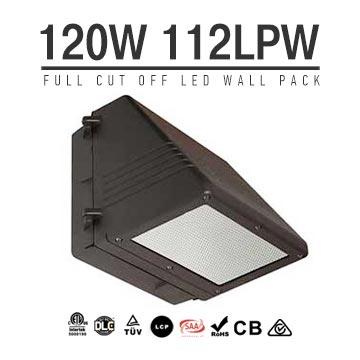 120W Full Cut-off LED Wall Pack Lights,,13,500 Lumens,IP65 waterproof 