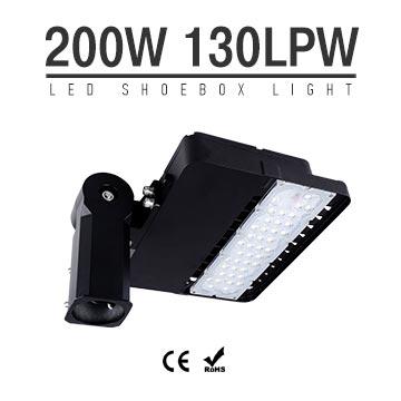 200W CE RoHS LED Shoebox Area Light Fixtures 130Lm/W 26,000Lm