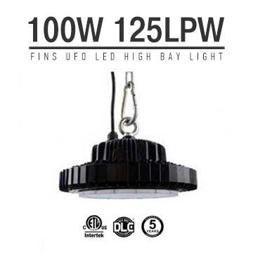 100W UFO LED High Bay Light 125Lm/W 12500 Lumen ETL cETL DLC listed