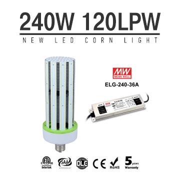 240W LED Corn Bulbs External driver ELG-240-36A 28800Lm Equal 1000W HID 