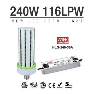 240W LED Corn Bulbs External driver HLG-240H-36A 28,000Lm Equal 1000W HID