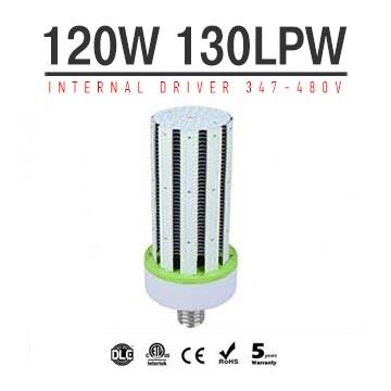 120W LED Corn Bulbs AC 347V 480V 15600Lm 130Lm/W Equal 450W HID