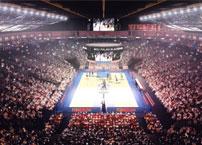 Which lighting fixture should be used in a large basketball stadium?