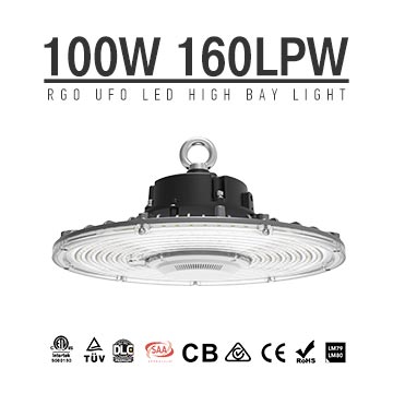 100W UFO LED High Bay Light, Industrial Warehouse Hanging Pendant Light With Induction Sensor 