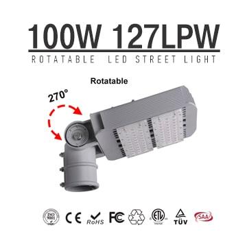 100W Arm Rotatable LED Street Lights 12700LM SMD 3030 180-277VAC Road Lighting 