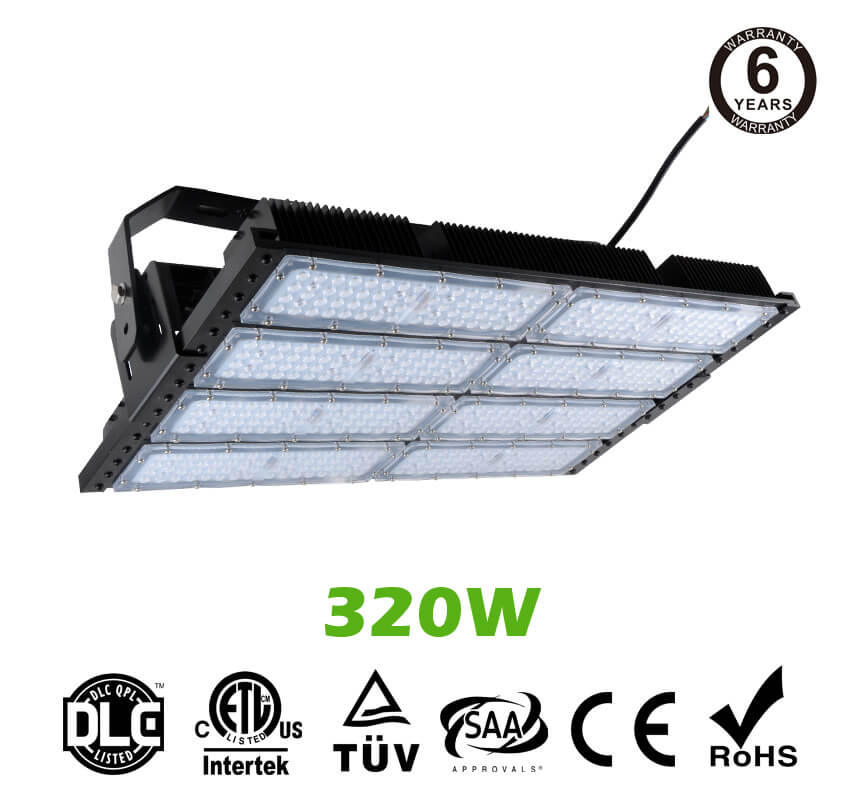 320W LED Flat High Bay Light 42500 Lumen Equivalent 750W HID/Metal Halide Light